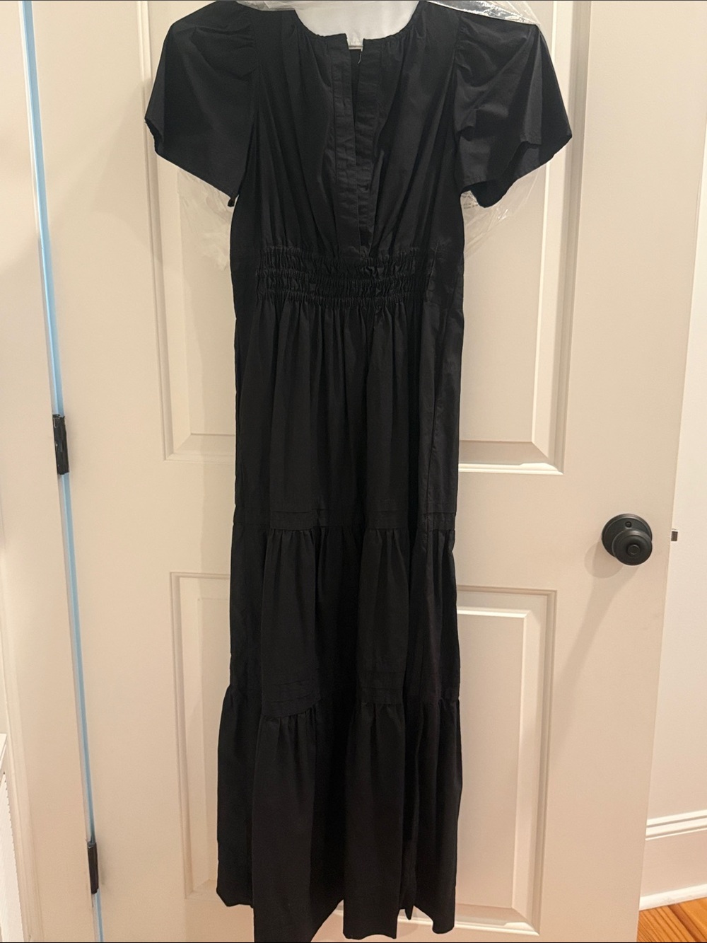 Anthropologie Somerset Black Tiered Maxi Dress Size XXS